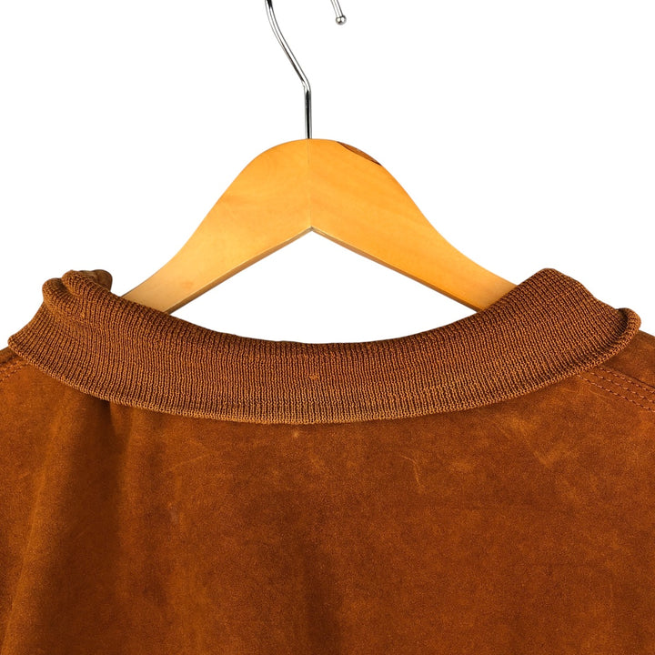 COMMANDER suede leather blouson, men's size L Genuine Leather Suede Leather beige type brown Vintage Second Hand