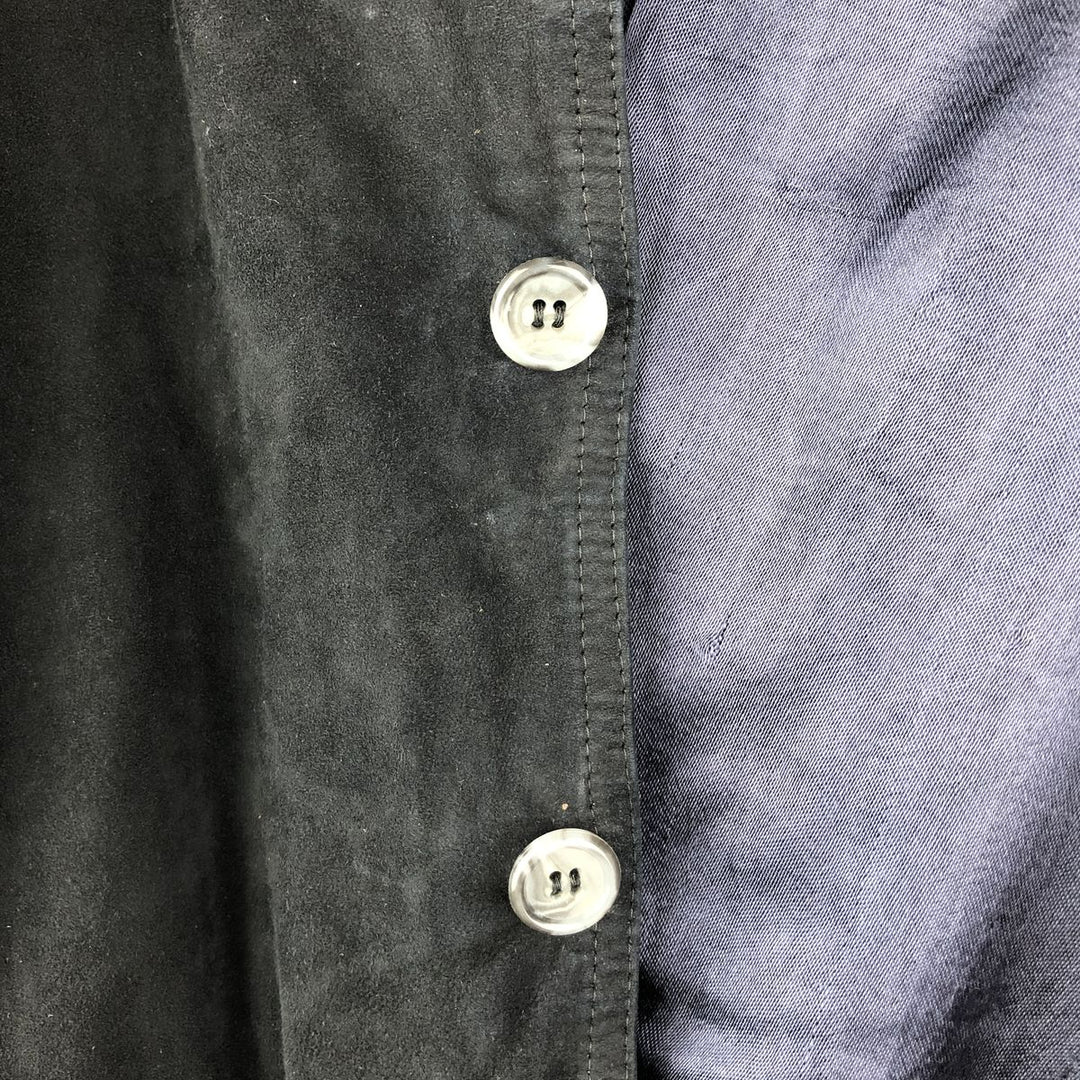 Vintage suede leather jacket, men's size XL Genuine Leather Suede Leather black type Vintage Second Hand