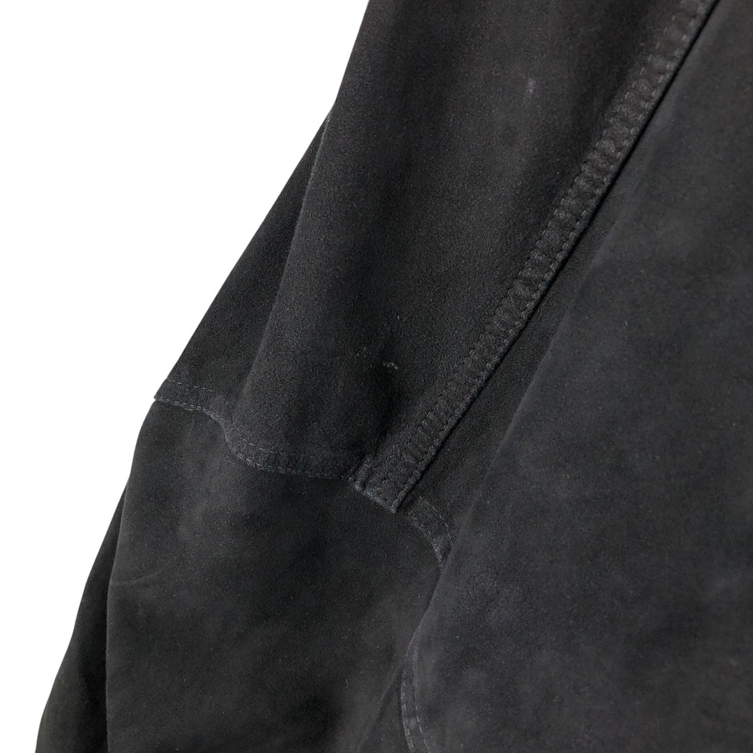 Vintage suede leather jacket, men's size XL Genuine Leather Suede Leather black type Vintage Second Hand