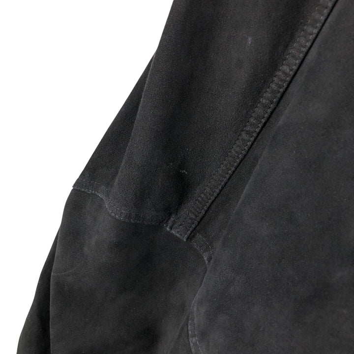 Vintage suede leather jacket, men's size XL Genuine Leather Suede Leather black type Vintage Second Hand
