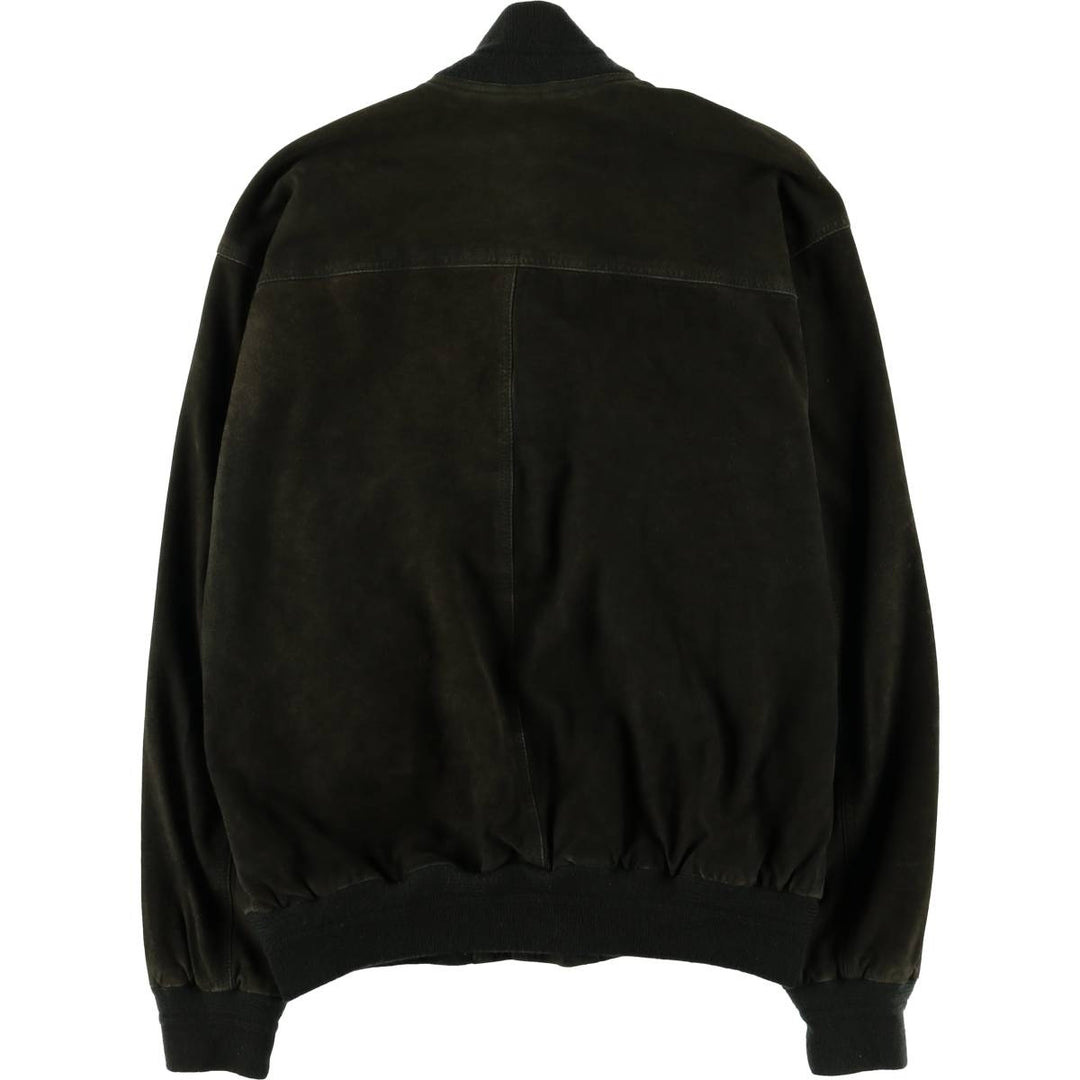 MAX Stand Collar Suede Leather Blouson Men's Size M genuine leather Green type dark green Vintage Second Hand