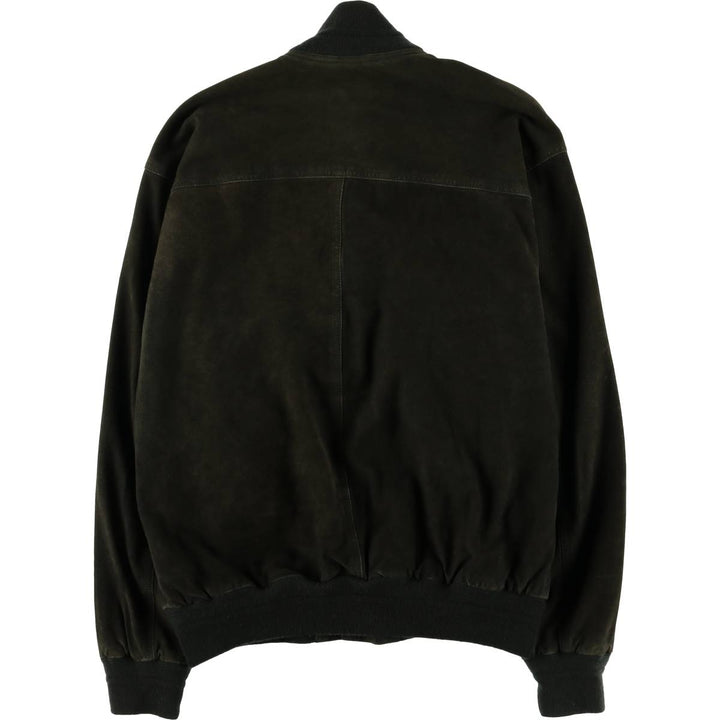 MAX Stand Collar Suede Leather Blouson Men's Size M genuine leather Green type dark green Vintage Second Hand