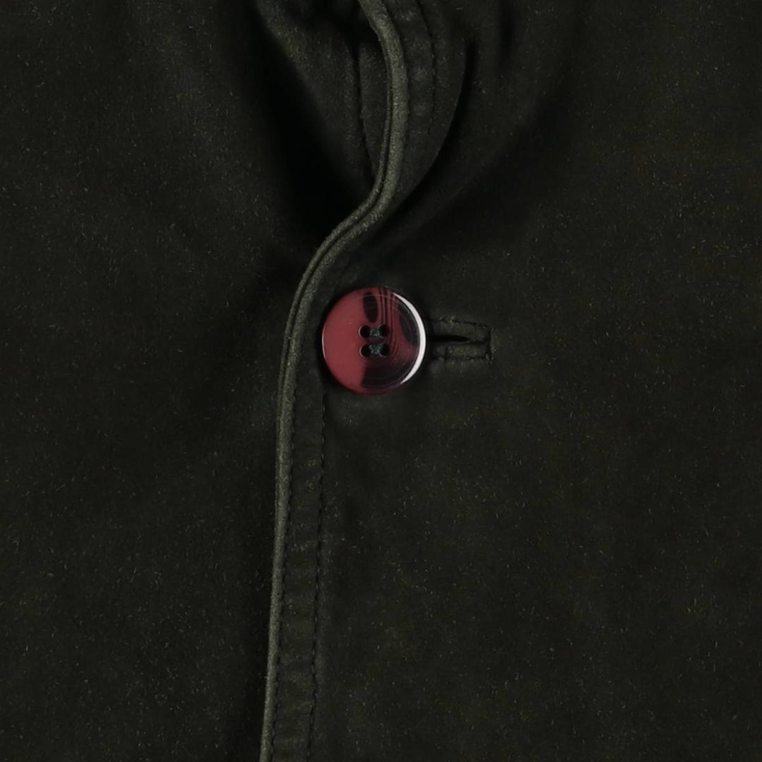 MAX Stand Collar Suede Leather Blouson Men's Size M genuine leather Green type dark green Vintage Second Hand