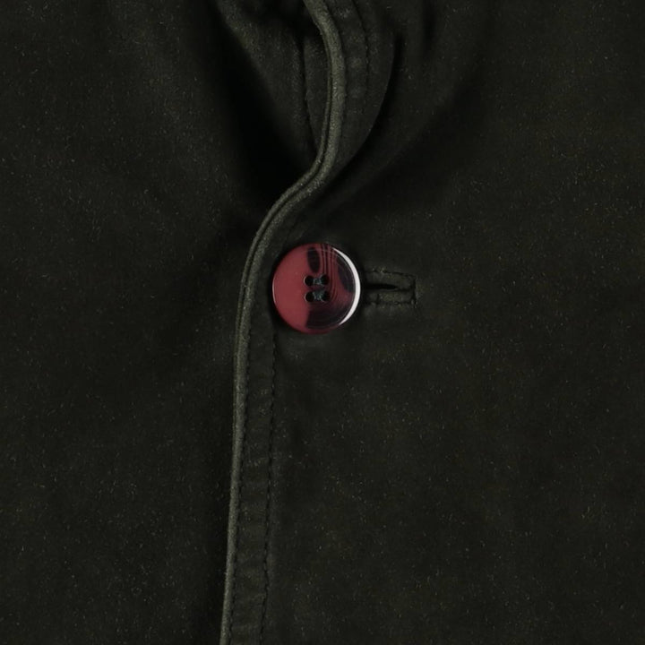 MAX Stand Collar Suede Leather Blouson Men's Size M genuine leather Green type dark green Vintage Second Hand