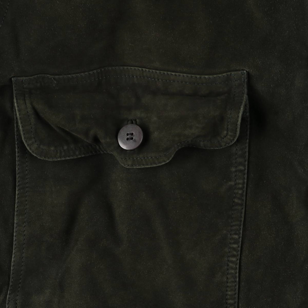 MAX Stand Collar Suede Leather Blouson Men's Size M genuine leather Green type dark green Vintage Second Hand