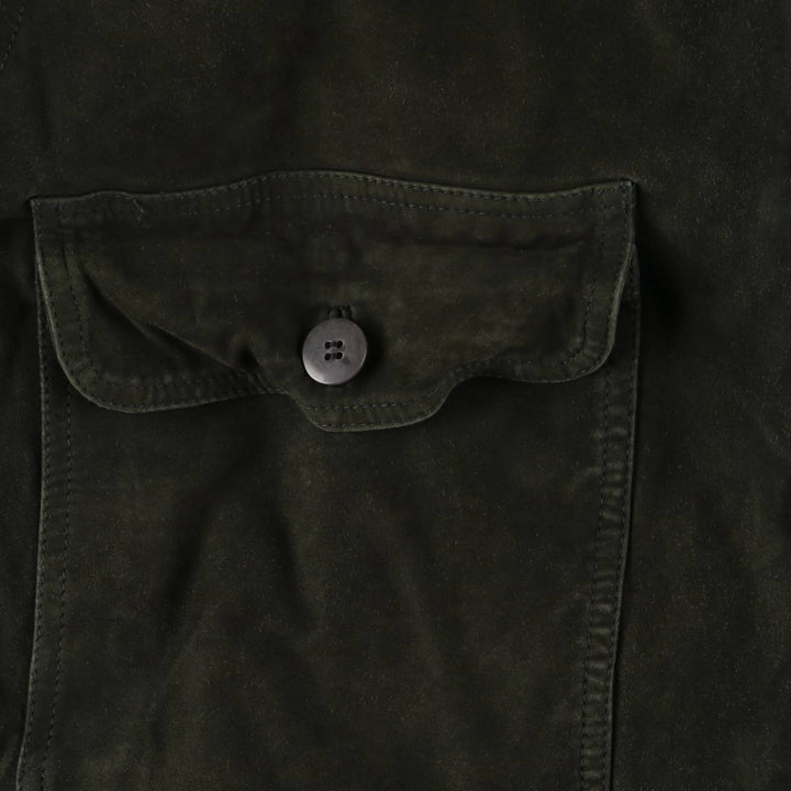 MAX Stand Collar Suede Leather Blouson Men's Size M genuine leather Green type dark green Vintage Second Hand
