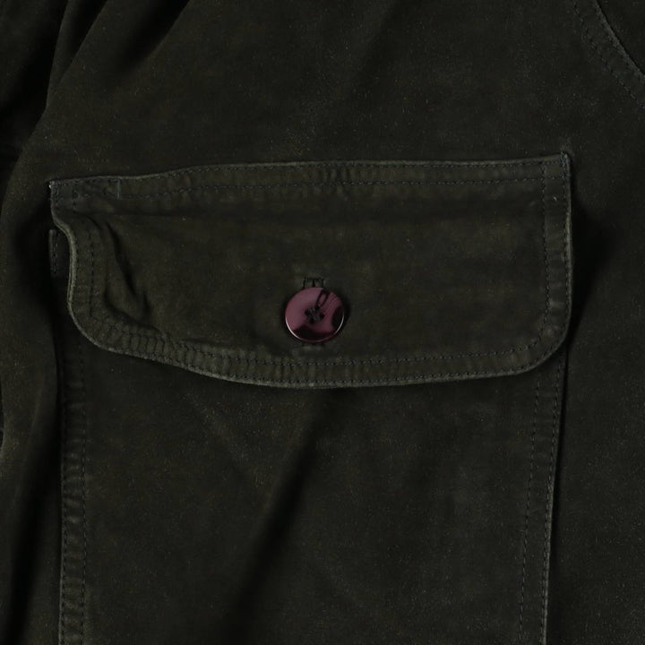 MAX Stand Collar Suede Leather Blouson Men's Size M genuine leather Green type dark green Vintage Second Hand