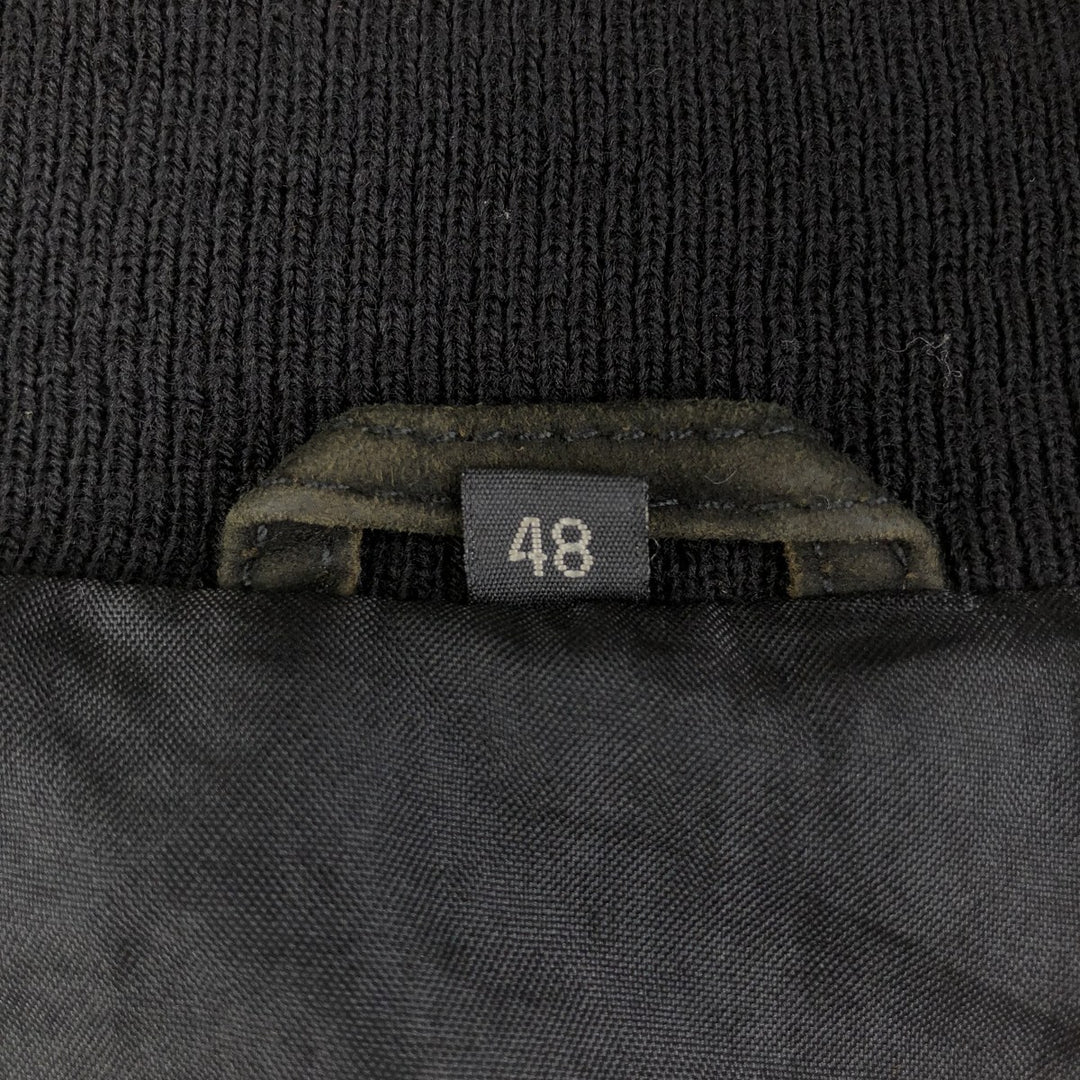 Suede leather jacket for men (size L) Genuine Leather Suede Leather black type Vintage Second Hand