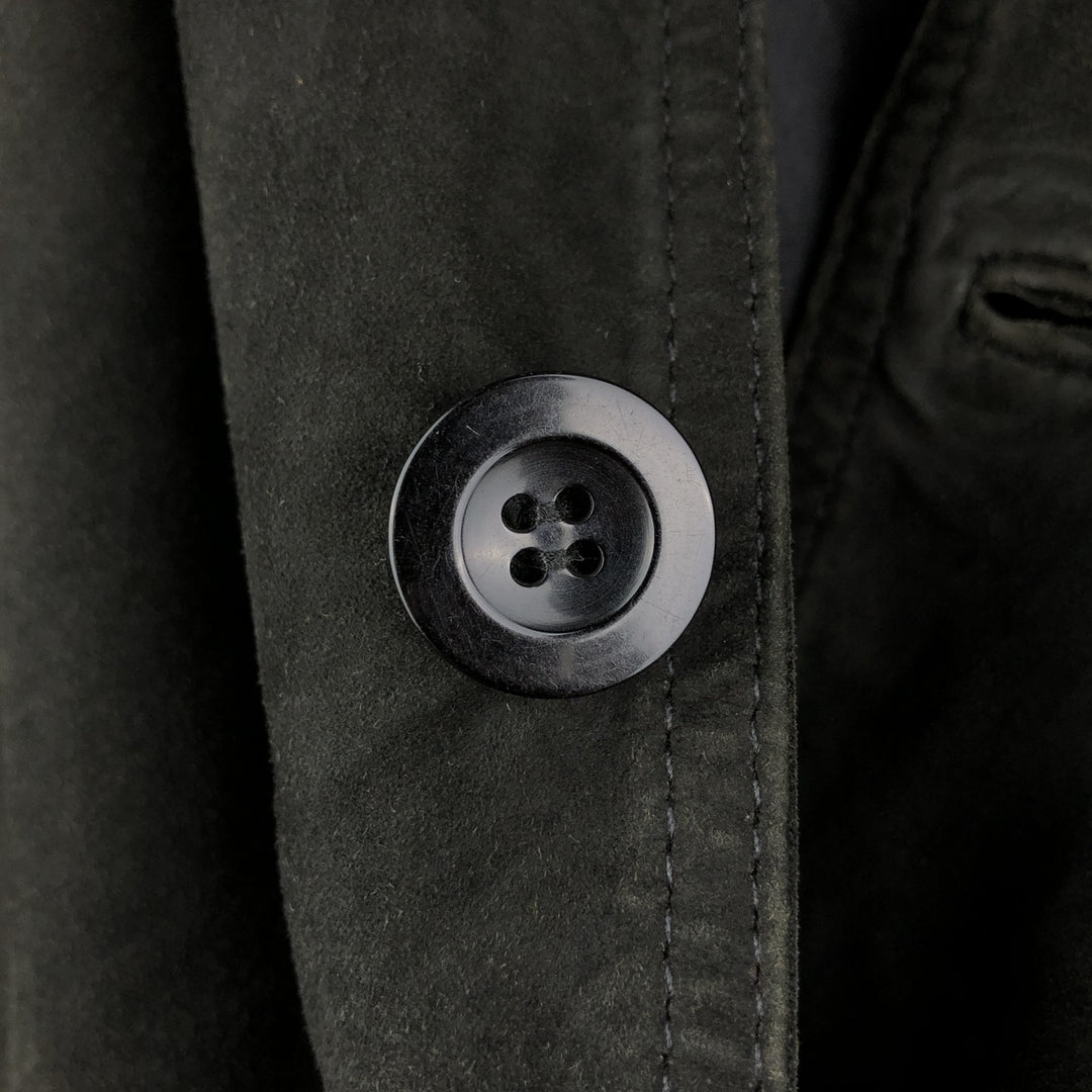 Suede leather jacket for men (size L) Genuine Leather Suede Leather black type Vintage Second Hand