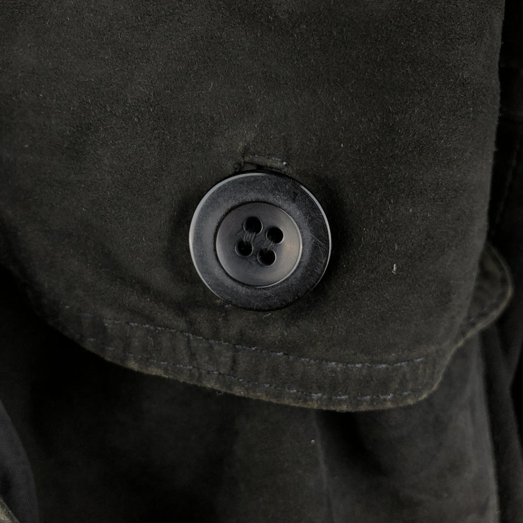 Suede leather jacket for men (size L) Genuine Leather Suede Leather black type Vintage Second Hand