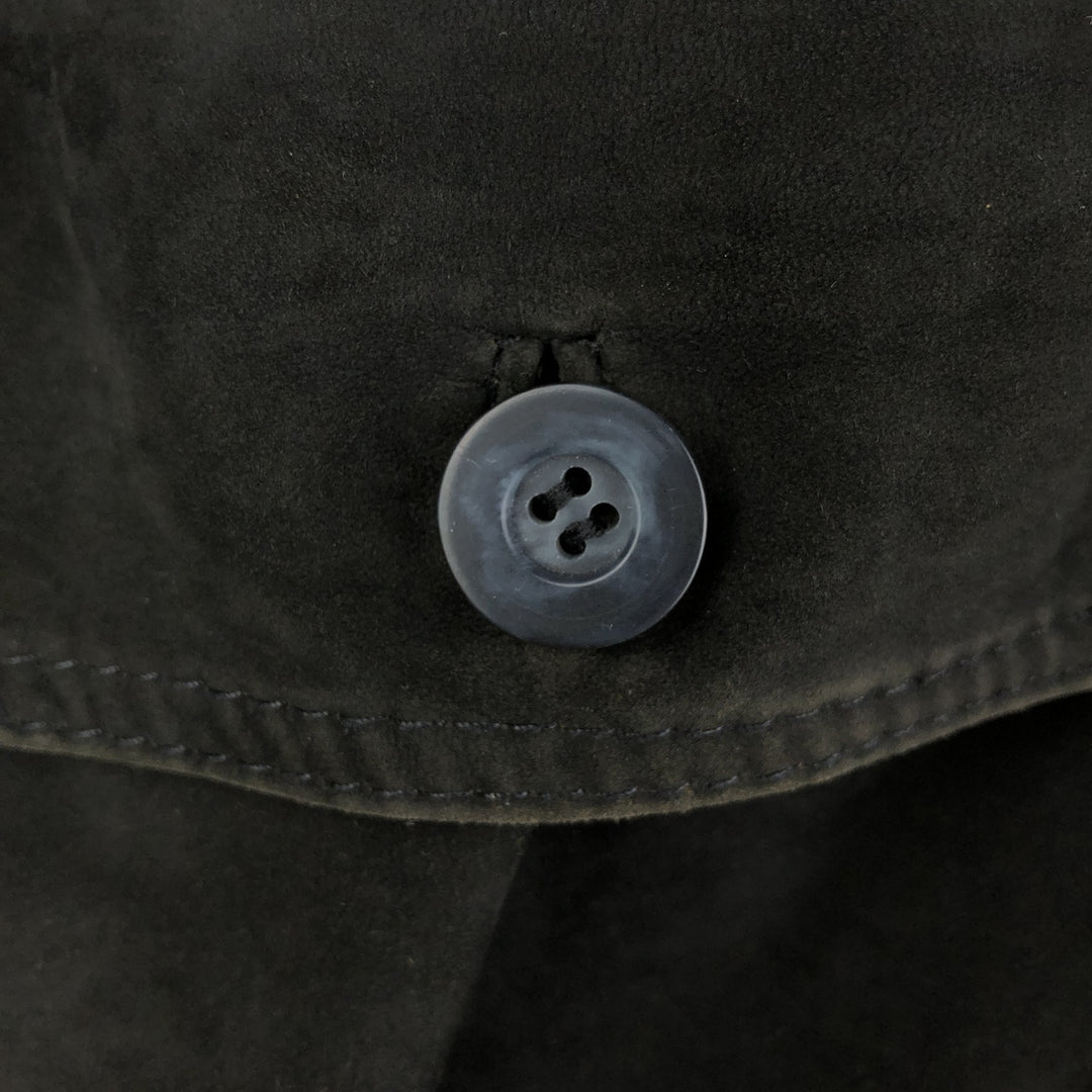 Suede leather jacket for men (size L) Genuine Leather Suede Leather black type Vintage Second Hand