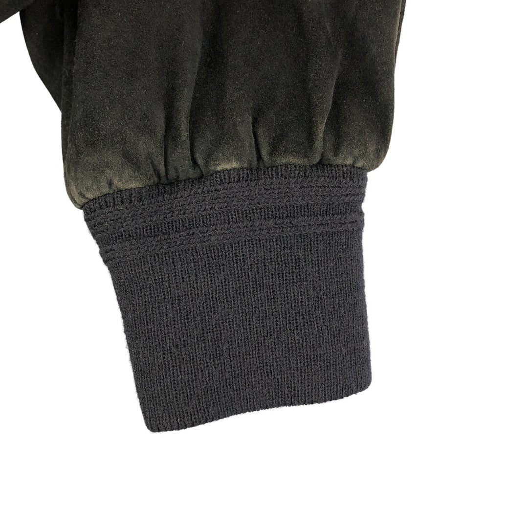 Suede leather jacket for men (size L) Genuine Leather Suede Leather black type Vintage Second Hand