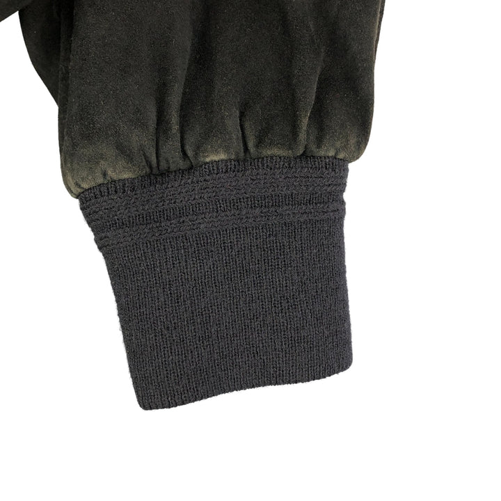 Suede leather jacket for men (size L) Genuine Leather Suede Leather black type Vintage Second Hand