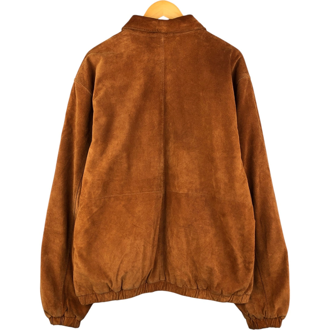 FIELD GEAR Swing Top Padded Suede Leather Sports Jacket, Men's Size L Genuine Leather Suede Leather brown type Vintage Second Hand