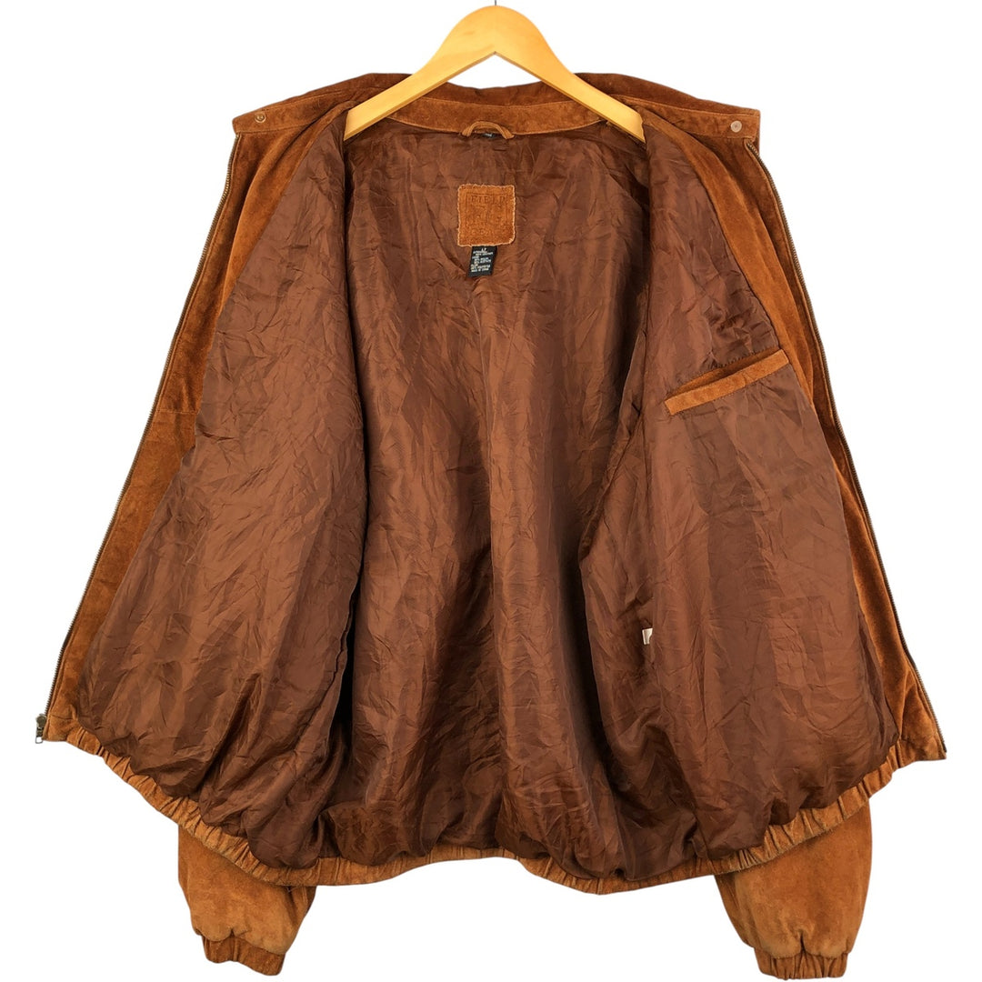 FIELD GEAR Swing Top Padded Suede Leather Sports Jacket, Men's Size L Genuine Leather Suede Leather brown type Vintage Second Hand