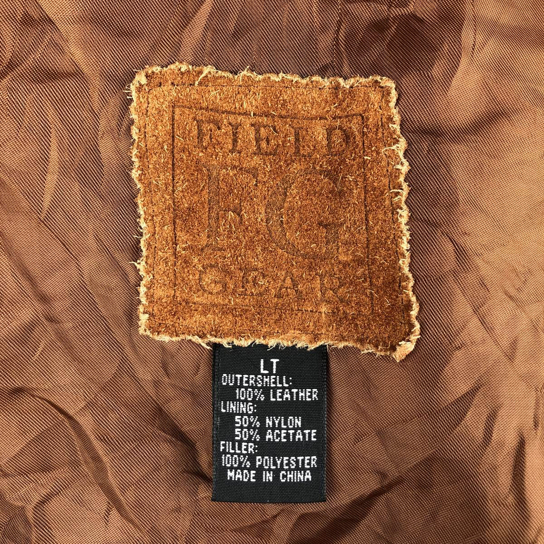 FIELD GEAR Swing Top Padded Suede Leather Sports Jacket, Men's Size L Genuine Leather Suede Leather brown type Vintage Second Hand