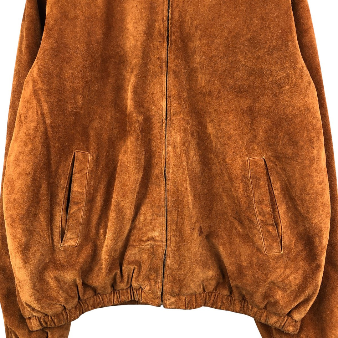 FIELD GEAR Swing Top Padded Suede Leather Sports Jacket, Men's Size L Genuine Leather Suede Leather brown type Vintage Second Hand