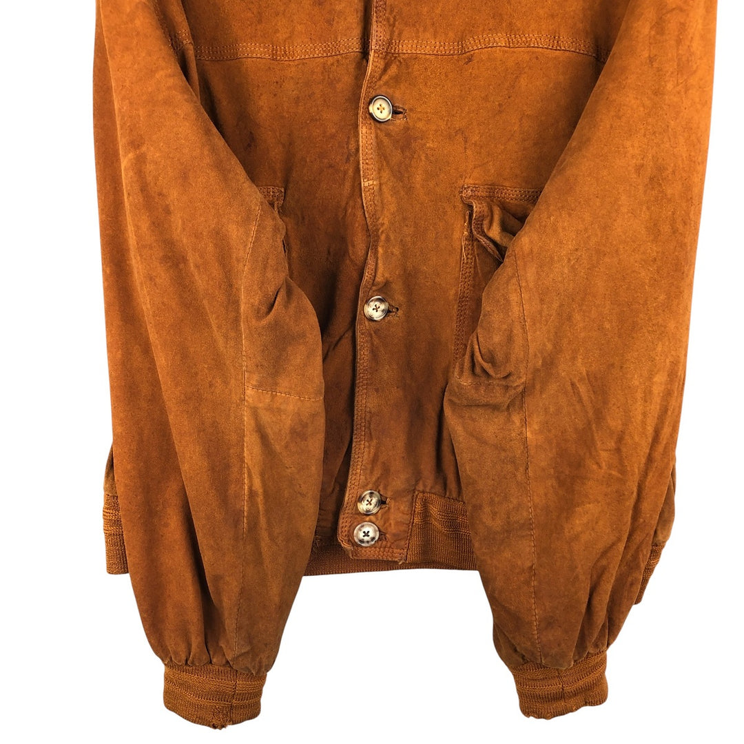 FIELD GEAR Swing Top Padded Suede Leather Sports Jacket, Men's Size L Genuine Leather Suede Leather brown type Vintage Second Hand