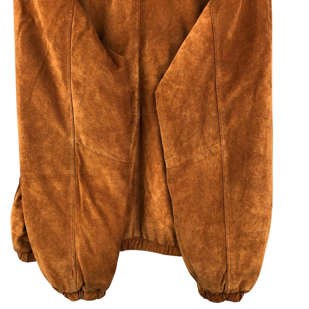 FIELD GEAR Swing Top Padded Suede Leather Sports Jacket, Men's Size L Genuine Leather Suede Leather brown type Vintage Second Hand