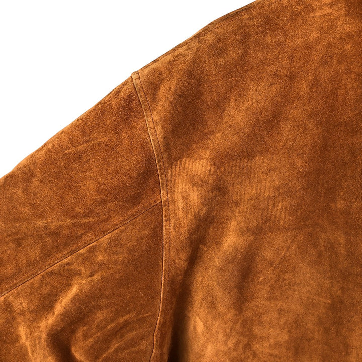 FIELD GEAR Swing Top Padded Suede Leather Sports Jacket, Men's Size L Genuine Leather Suede Leather brown type Vintage Second Hand