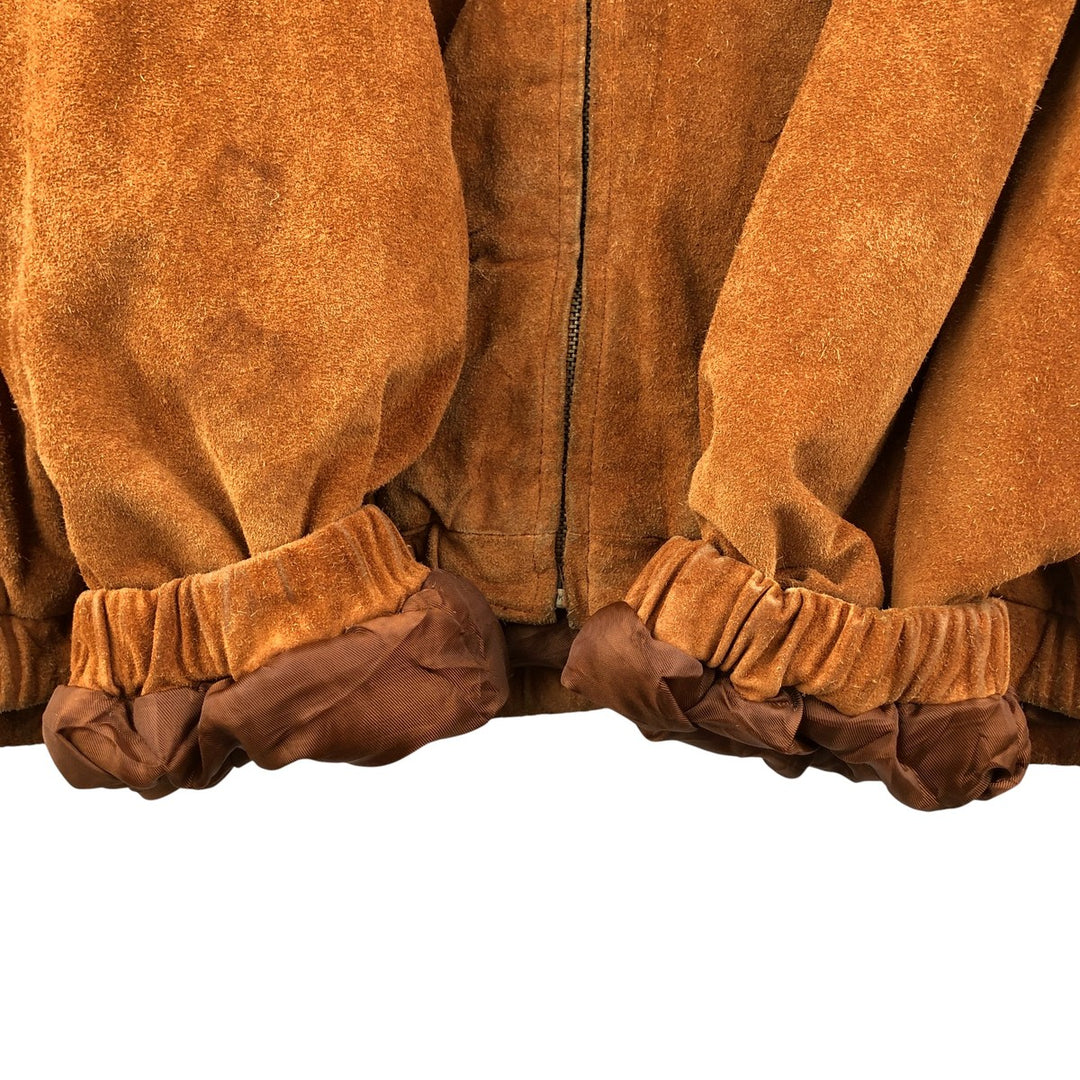 FIELD GEAR Swing Top Padded Suede Leather Sports Jacket, Men's Size L Genuine Leather Suede Leather brown type Vintage Second Hand