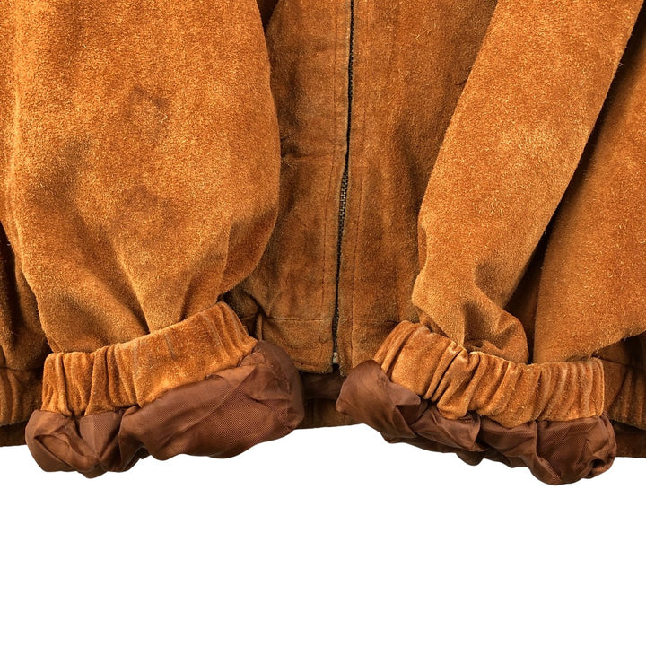 FIELD GEAR Swing Top Padded Suede Leather Sports Jacket, Men's Size L Genuine Leather Suede Leather brown type Vintage Second Hand