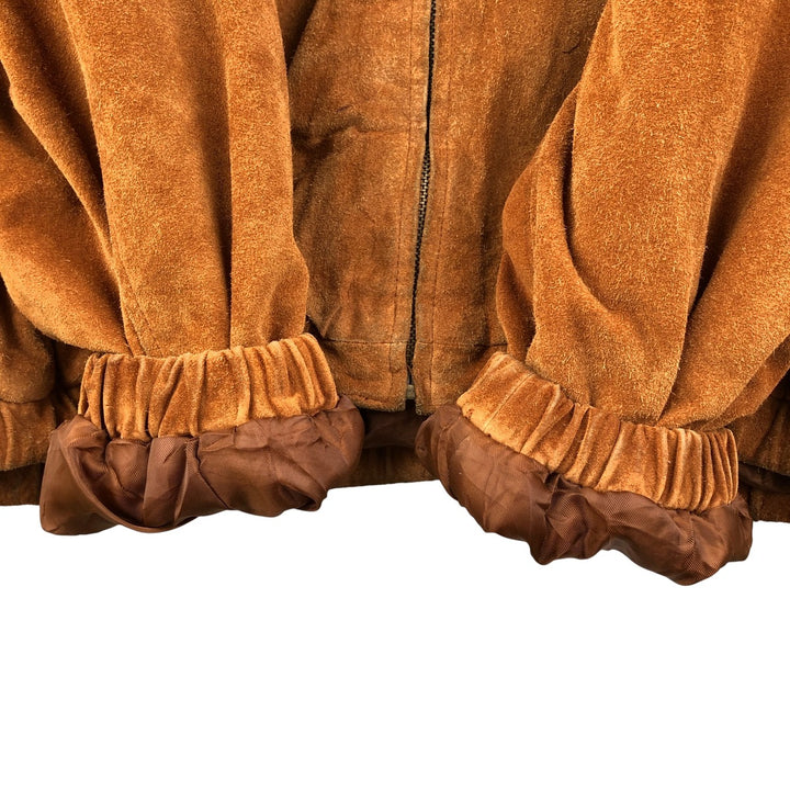 FIELD GEAR Swing Top Padded Suede Leather Sports Jacket, Men's Size L Genuine Leather Suede Leather brown type Vintage Second Hand