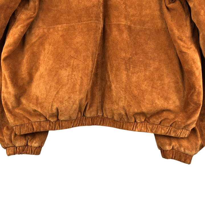 FIELD GEAR Swing Top Padded Suede Leather Sports Jacket, Men's Size L Genuine Leather Suede Leather brown type Vintage Second Hand