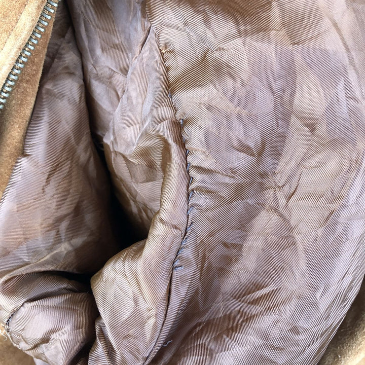 FIELD GEAR Swing Top Padded Suede Leather Sports Jacket, Men's Size L Genuine Leather Suede Leather brown type Vintage Second Hand