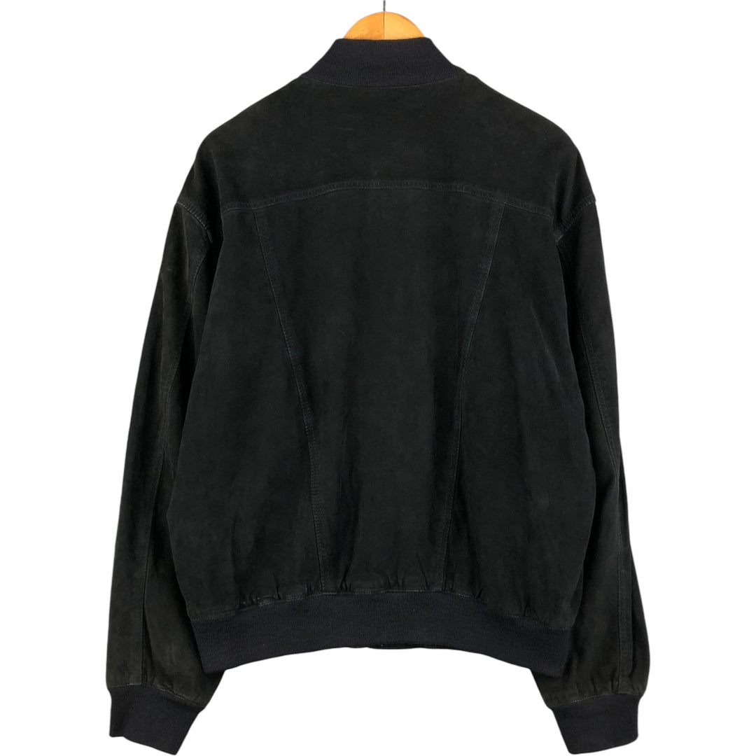 VECCHIO PONTE FRANCO CASTIELLO suede leather jacket, made in Italy, men's size XL unclear black type Vintage Second Hand