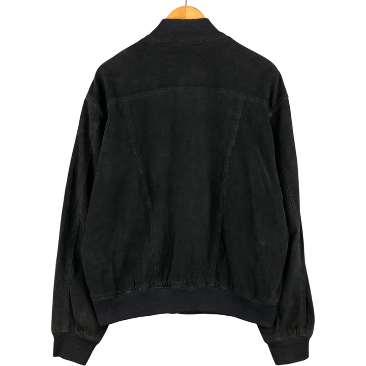 VECCHIO PONTE FRANCO CASTIELLO suede leather jacket, made in Italy, men's size XL unclear black type Vintage Second Hand