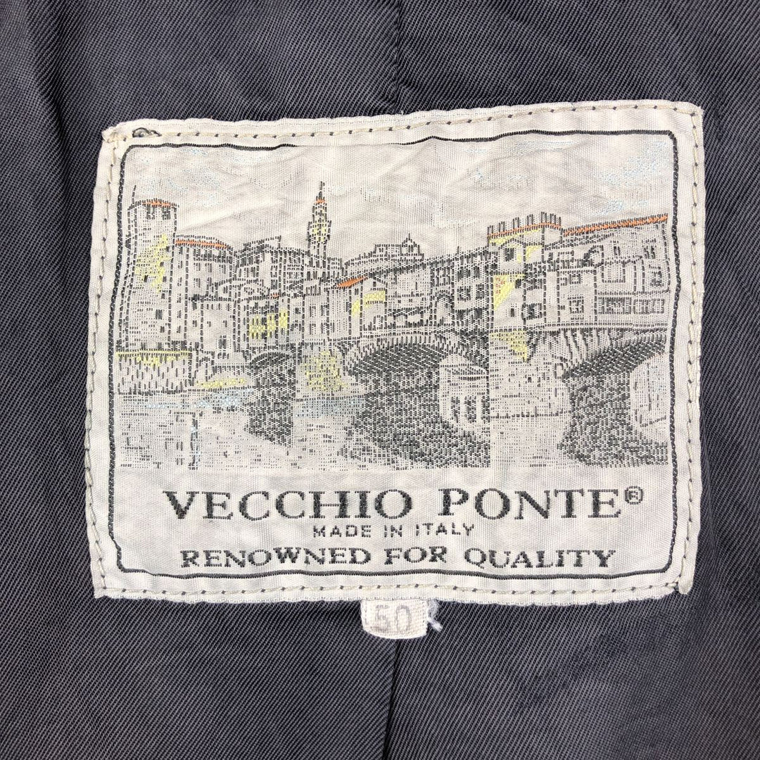 VECCHIO PONTE FRANCO CASTIELLO suede leather jacket, made in Italy, men's size XL unclear black type Vintage Second Hand