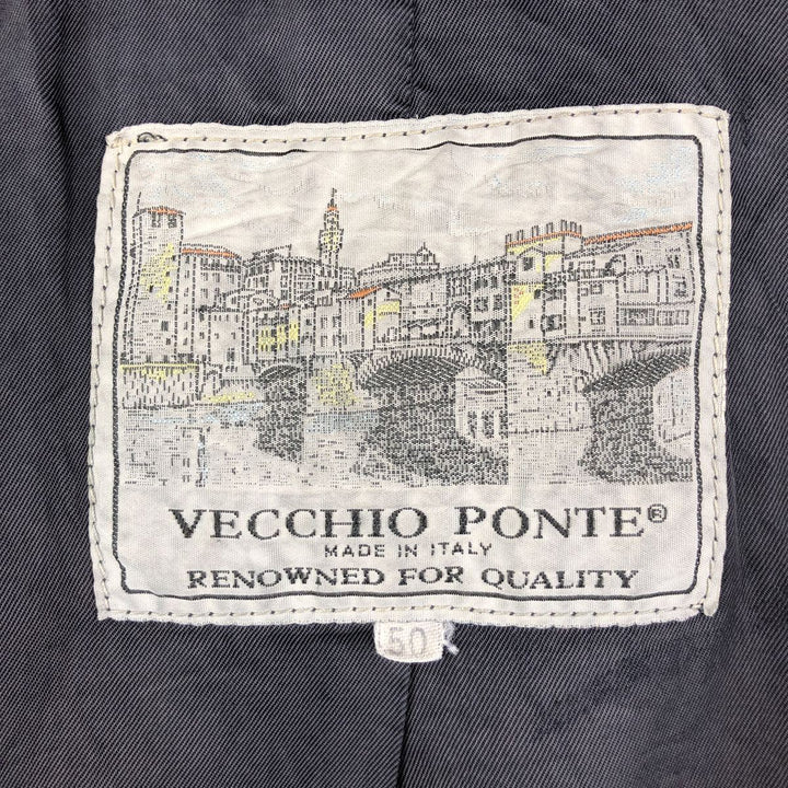 VECCHIO PONTE FRANCO CASTIELLO suede leather jacket, made in Italy, men's size XL unclear black type Vintage Second Hand