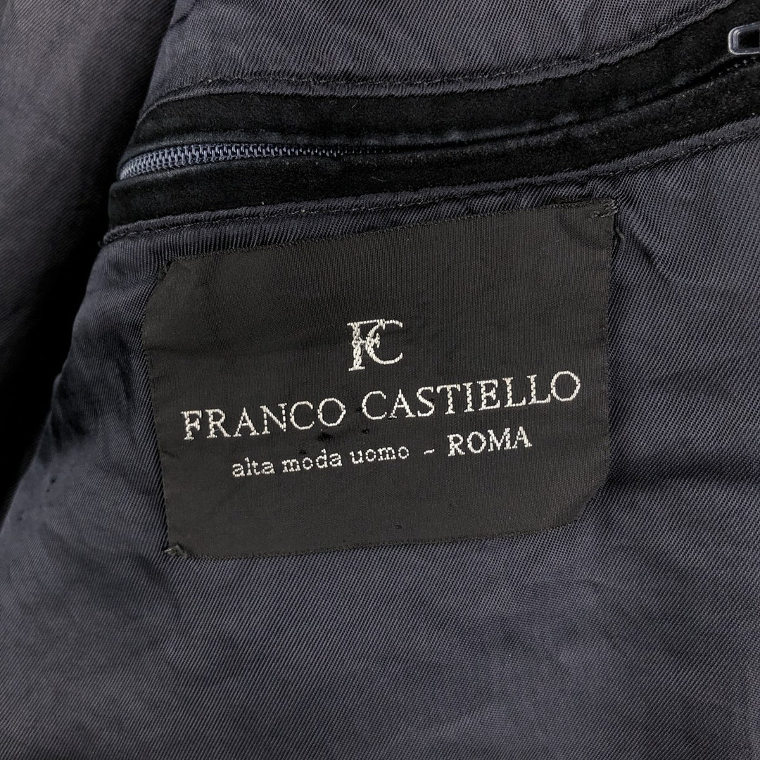 VECCHIO PONTE FRANCO CASTIELLO suede leather jacket, made in Italy, men's size XL unclear black type Vintage Second Hand