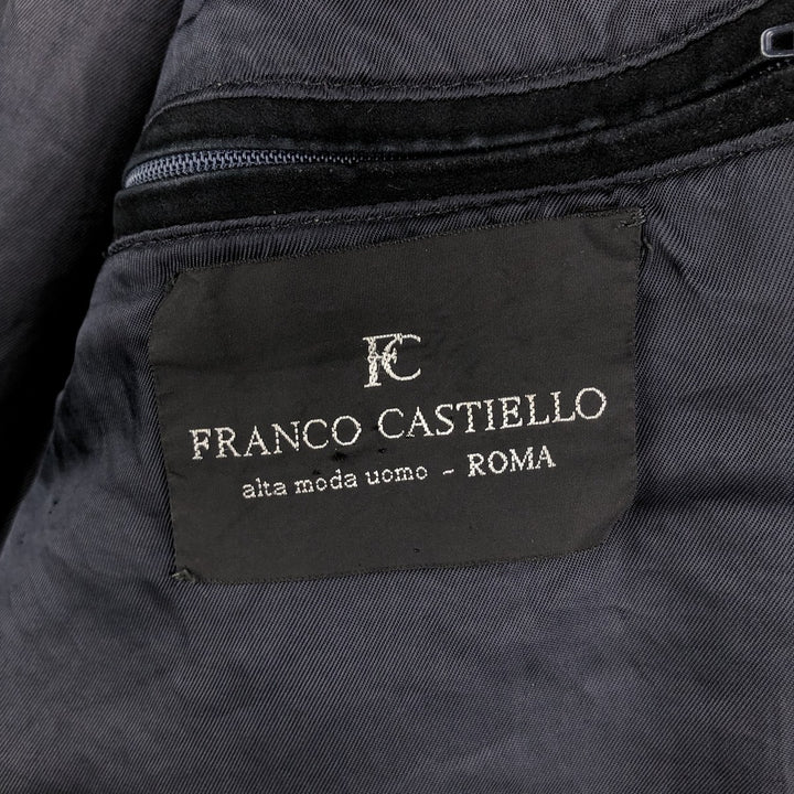VECCHIO PONTE FRANCO CASTIELLO suede leather jacket, made in Italy, men's size XL unclear black type Vintage Second Hand