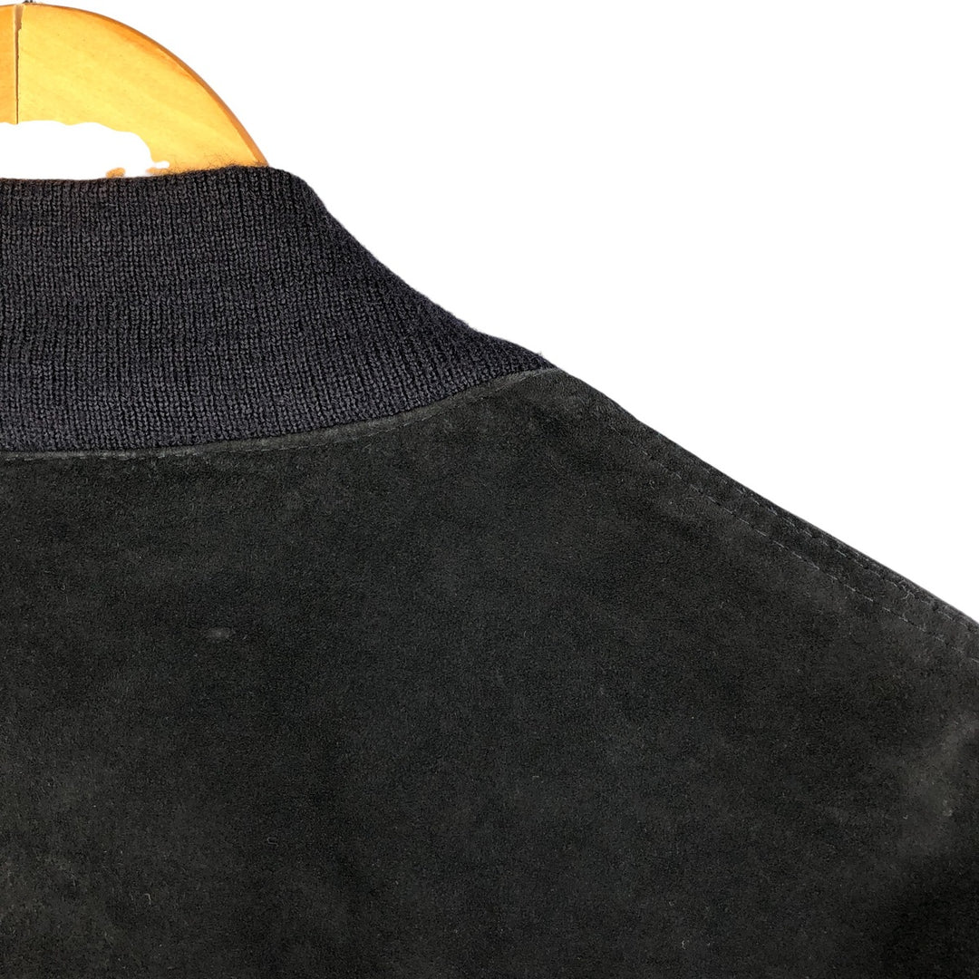 VECCHIO PONTE FRANCO CASTIELLO suede leather jacket, made in Italy, men's size XL unclear black type Vintage Second Hand