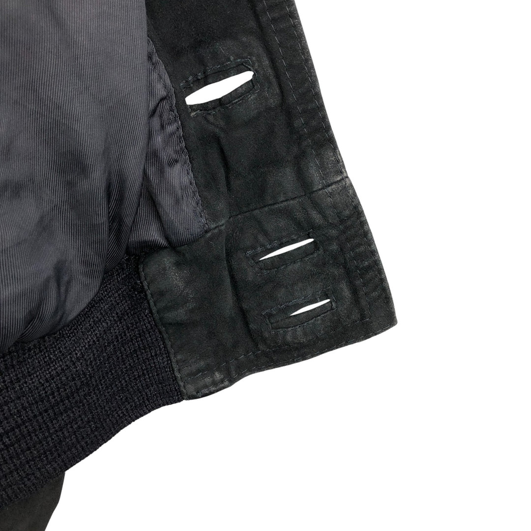 VECCHIO PONTE FRANCO CASTIELLO suede leather jacket, made in Italy, men's size XL unclear black type Vintage Second Hand