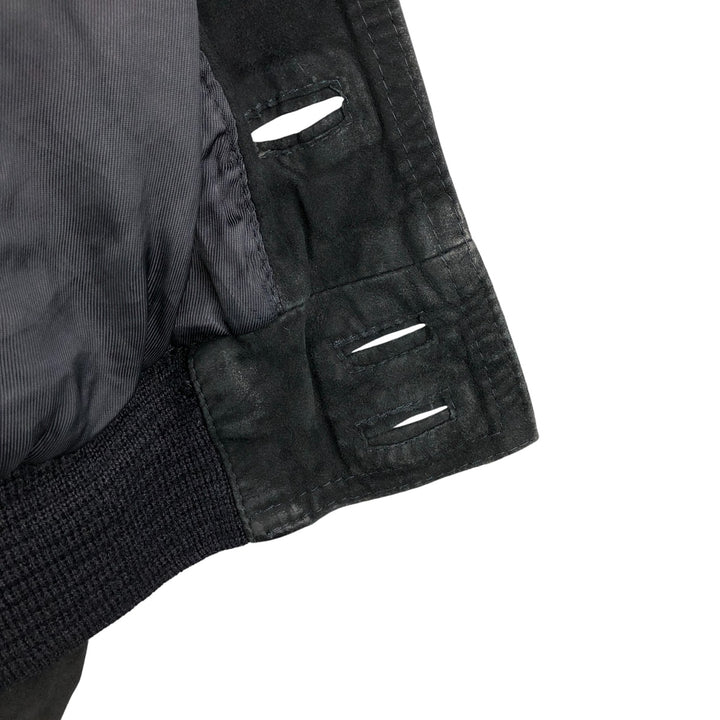 VECCHIO PONTE FRANCO CASTIELLO suede leather jacket, made in Italy, men's size XL unclear black type Vintage Second Hand