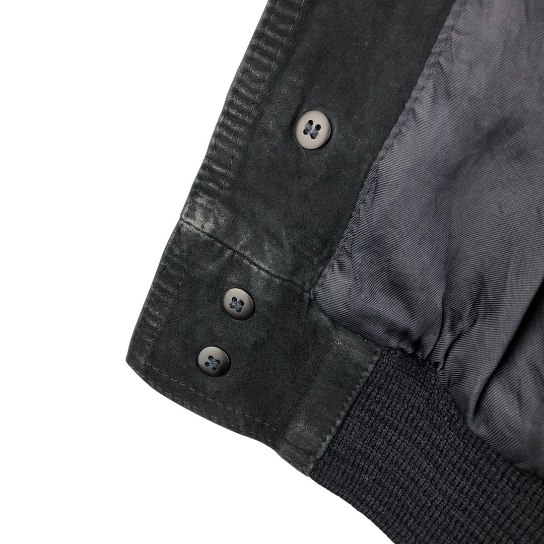 VECCHIO PONTE FRANCO CASTIELLO suede leather jacket, made in Italy, men's size XL unclear black type Vintage Second Hand
