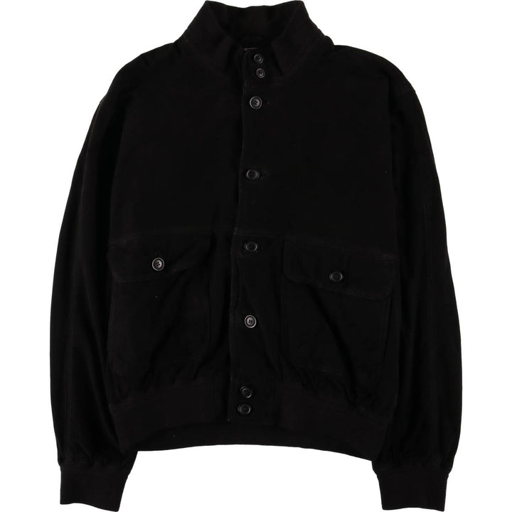 VERA PELLE Stand Collar Suede Leather Blouson Men's XXL Genuine Leather Suede Leather black type Vintage Second Hand