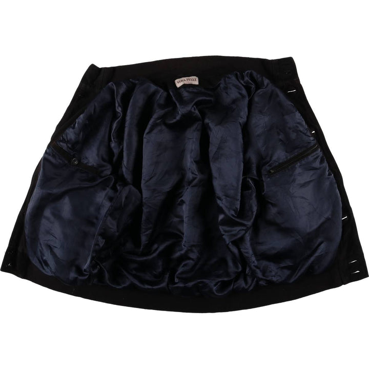 VERA PELLE Stand Collar Suede Leather Blouson Men's XXL Genuine Leather Suede Leather black type Vintage Second Hand