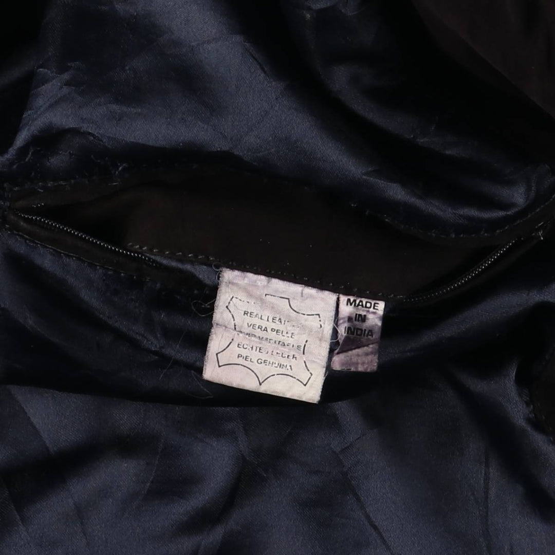 VERA PELLE Stand Collar Suede Leather Blouson Men's XXL Genuine Leather Suede Leather black type Vintage Second Hand