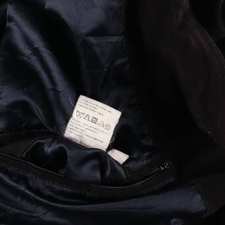 VERA PELLE Stand Collar Suede Leather Blouson Men's XXL Genuine Leather Suede Leather black type Vintage Second Hand