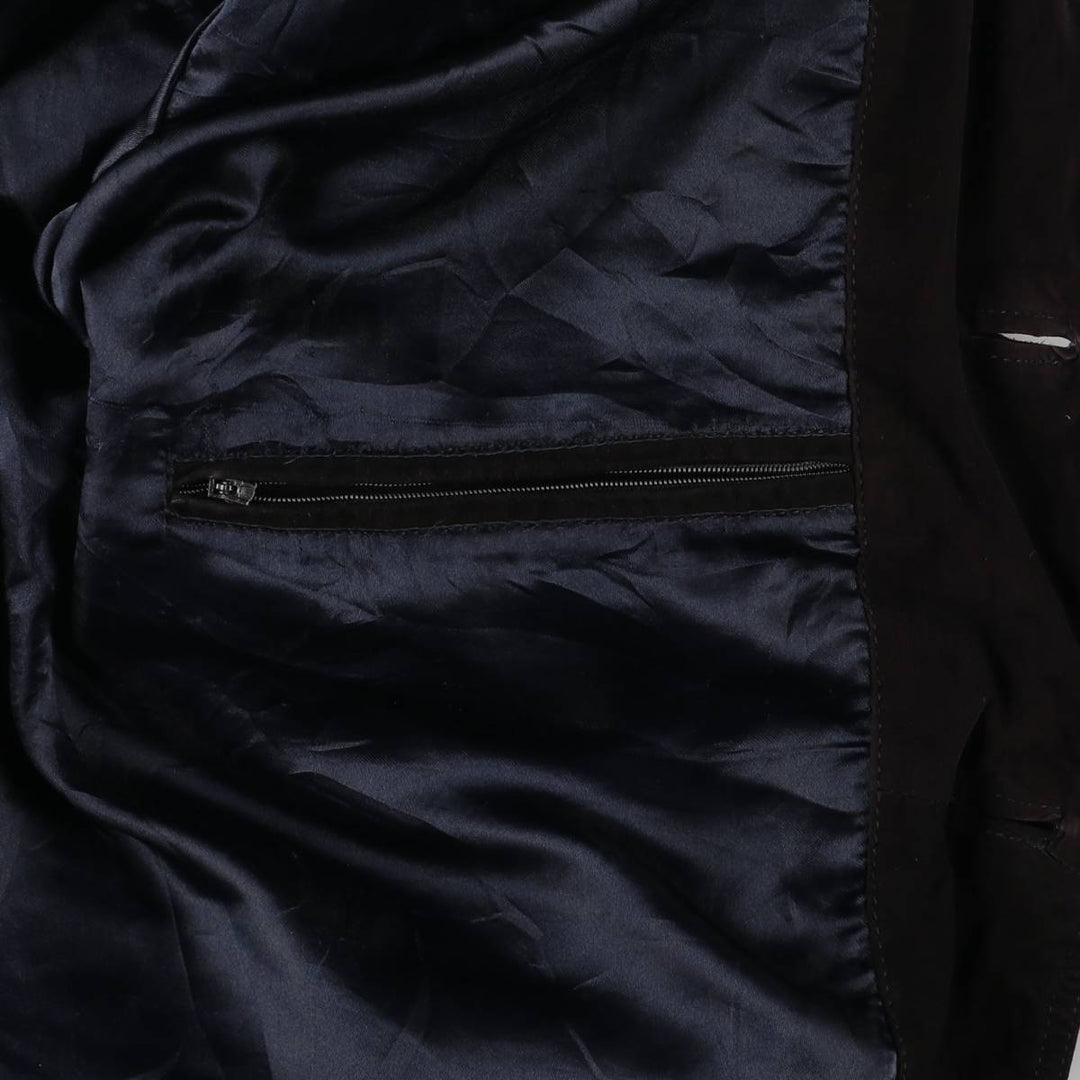 VERA PELLE Stand Collar Suede Leather Blouson Men's XXL Genuine Leather Suede Leather black type Vintage Second Hand