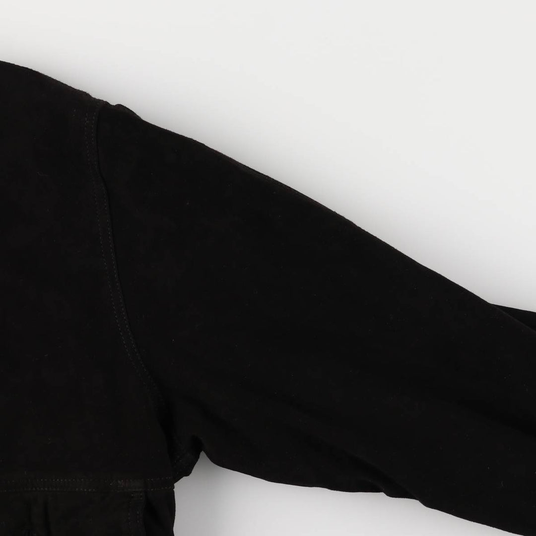 VERA PELLE Stand Collar Suede Leather Blouson Men's XXL Genuine Leather Suede Leather black type Vintage Second Hand