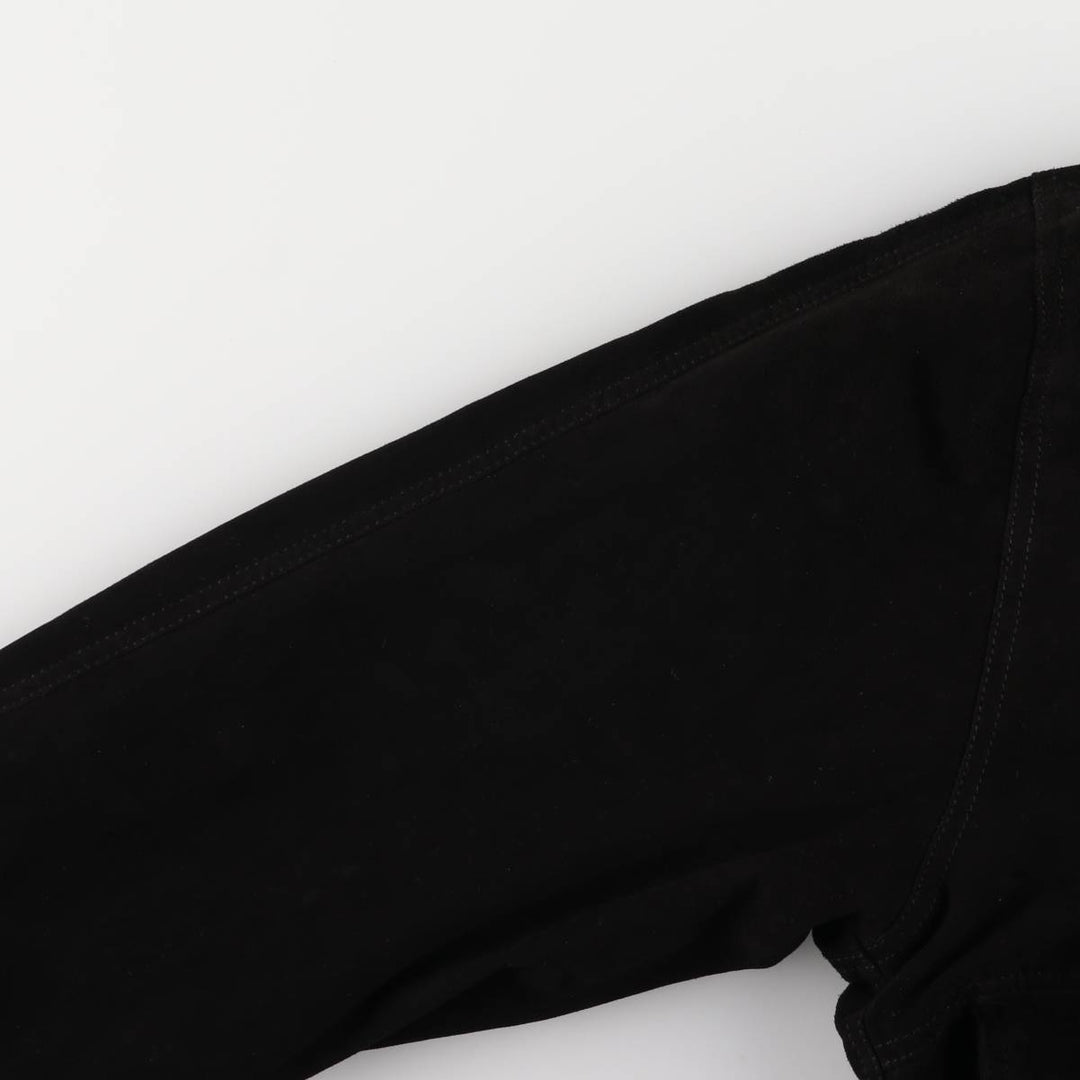 VERA PELLE Stand Collar Suede Leather Blouson Men's XXL Genuine Leather Suede Leather black type Vintage Second Hand