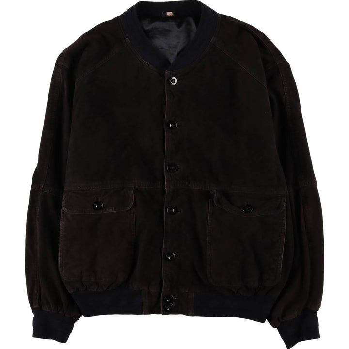 Vintage suede leather blouson, men's size XL Genuine Leather Suede Leather brown type Vintage Second Hand