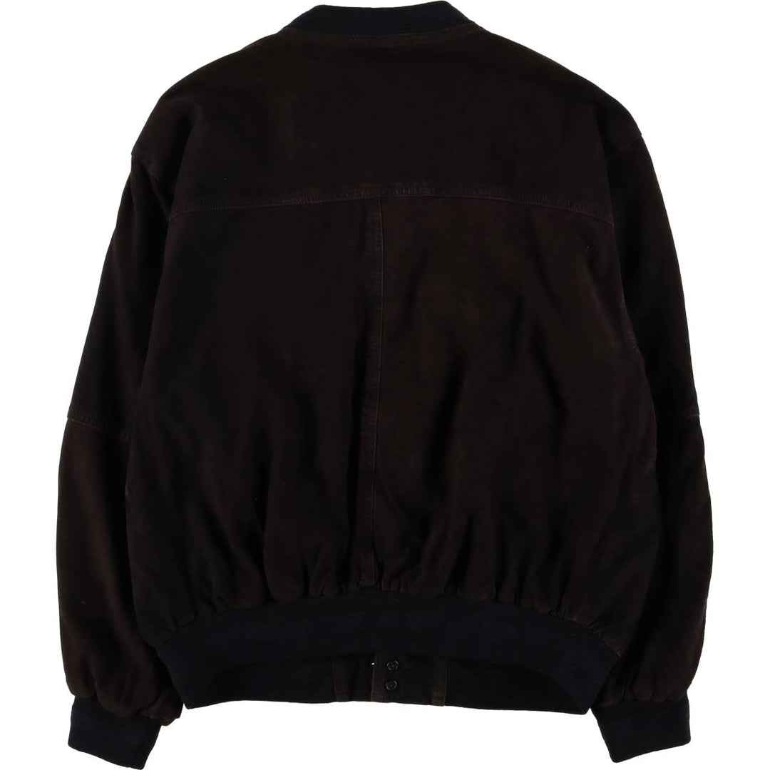 Vintage suede leather blouson, men's size XL Genuine Leather Suede Leather brown type Vintage Second Hand