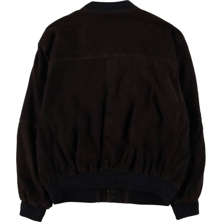 Vintage suede leather blouson, men's size XL Genuine Leather Suede Leather brown type Vintage Second Hand