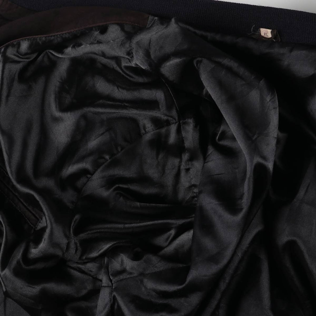 Vintage suede leather blouson, men's size XL Genuine Leather Suede Leather brown type Vintage Second Hand